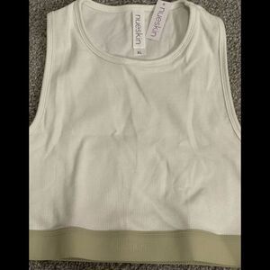 NUESKIN ribbed cotton cropped tank